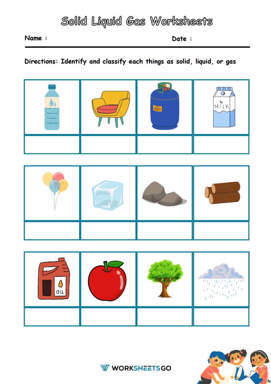 Solid Liquid Gas Worksheets WorksheetsGO