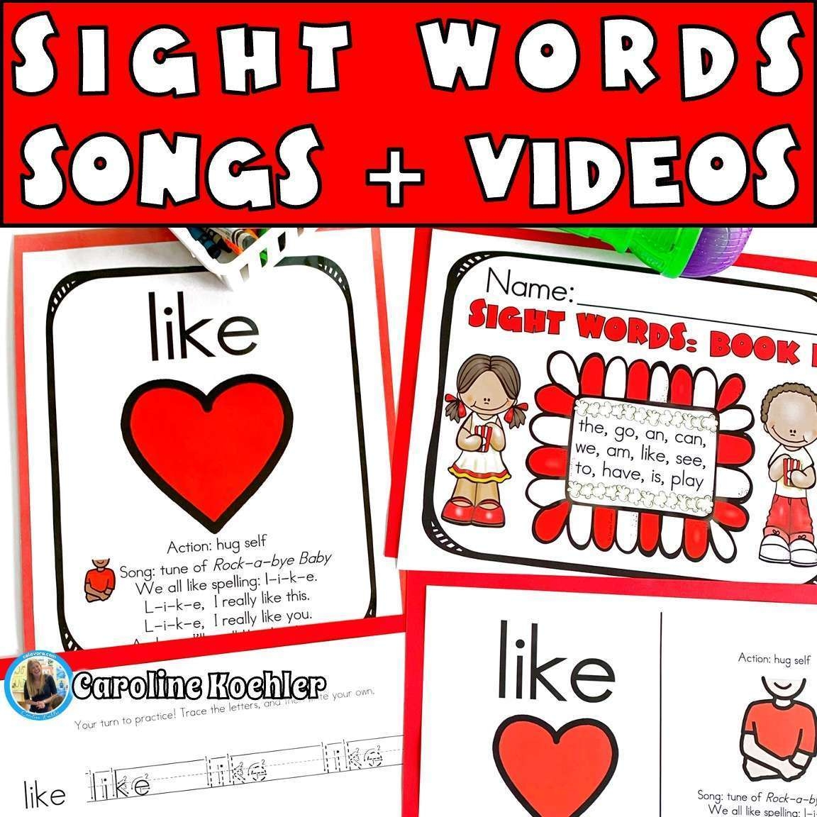 Songs For Sight Words Worksheets Flash Cards Videos Kindergarten Sped