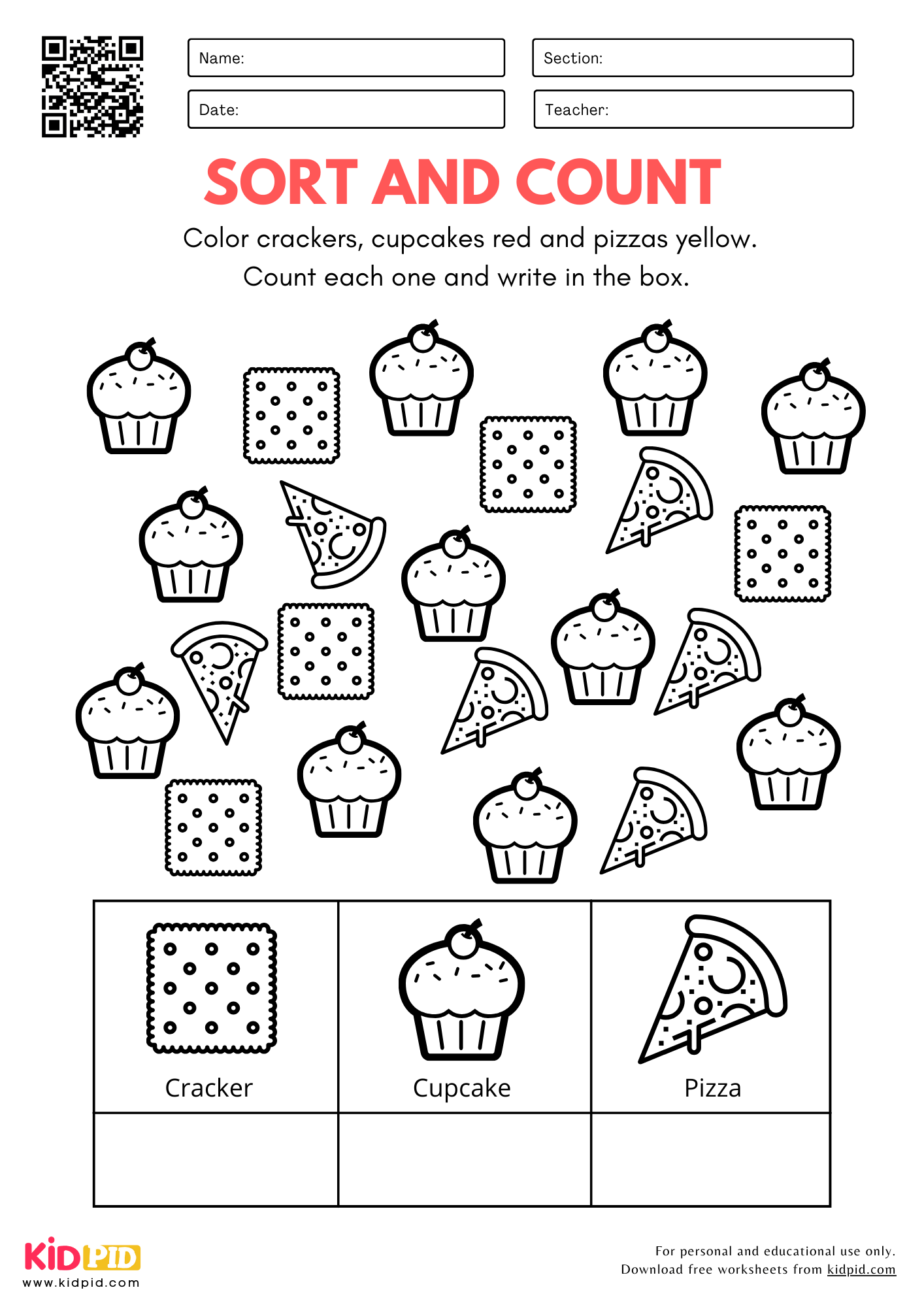 Sort Color Count Worksheet Reputable For