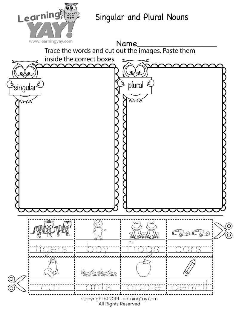 Free Printable Kindergarten Noun Worksheets