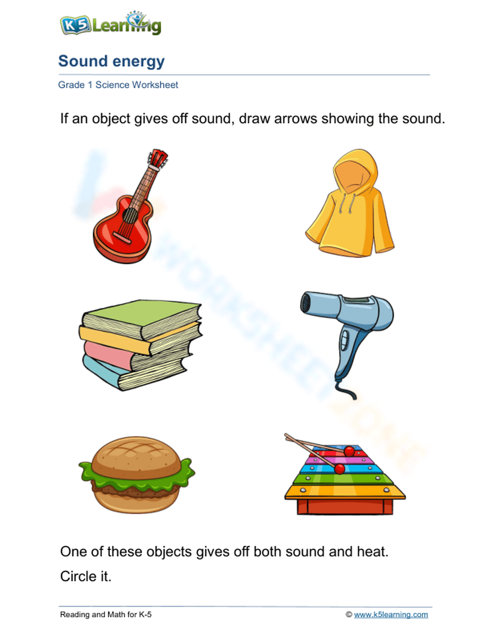 Sound Energy Worksheet Sound Energy Worksheet