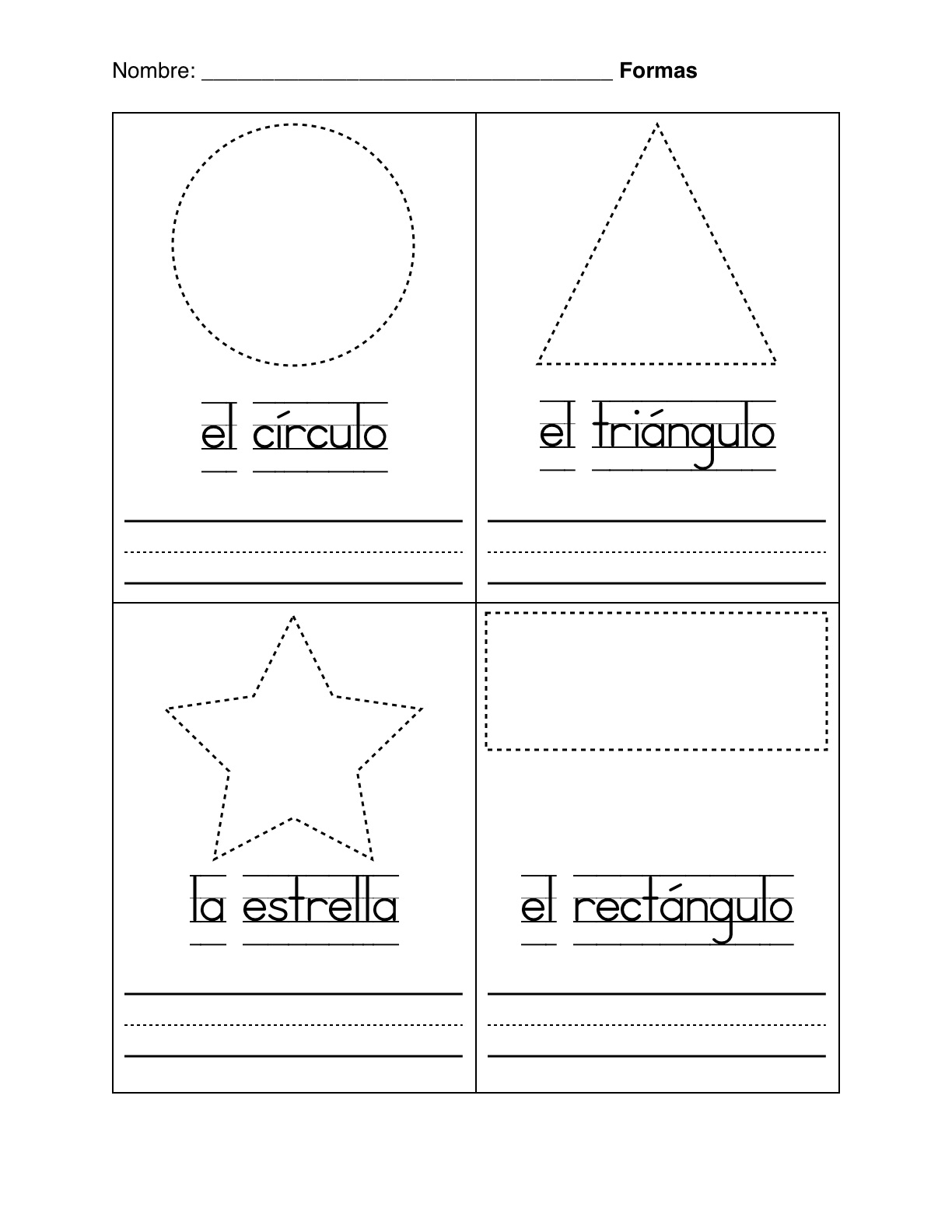 Kindergarten Spanish Worksheets Free
