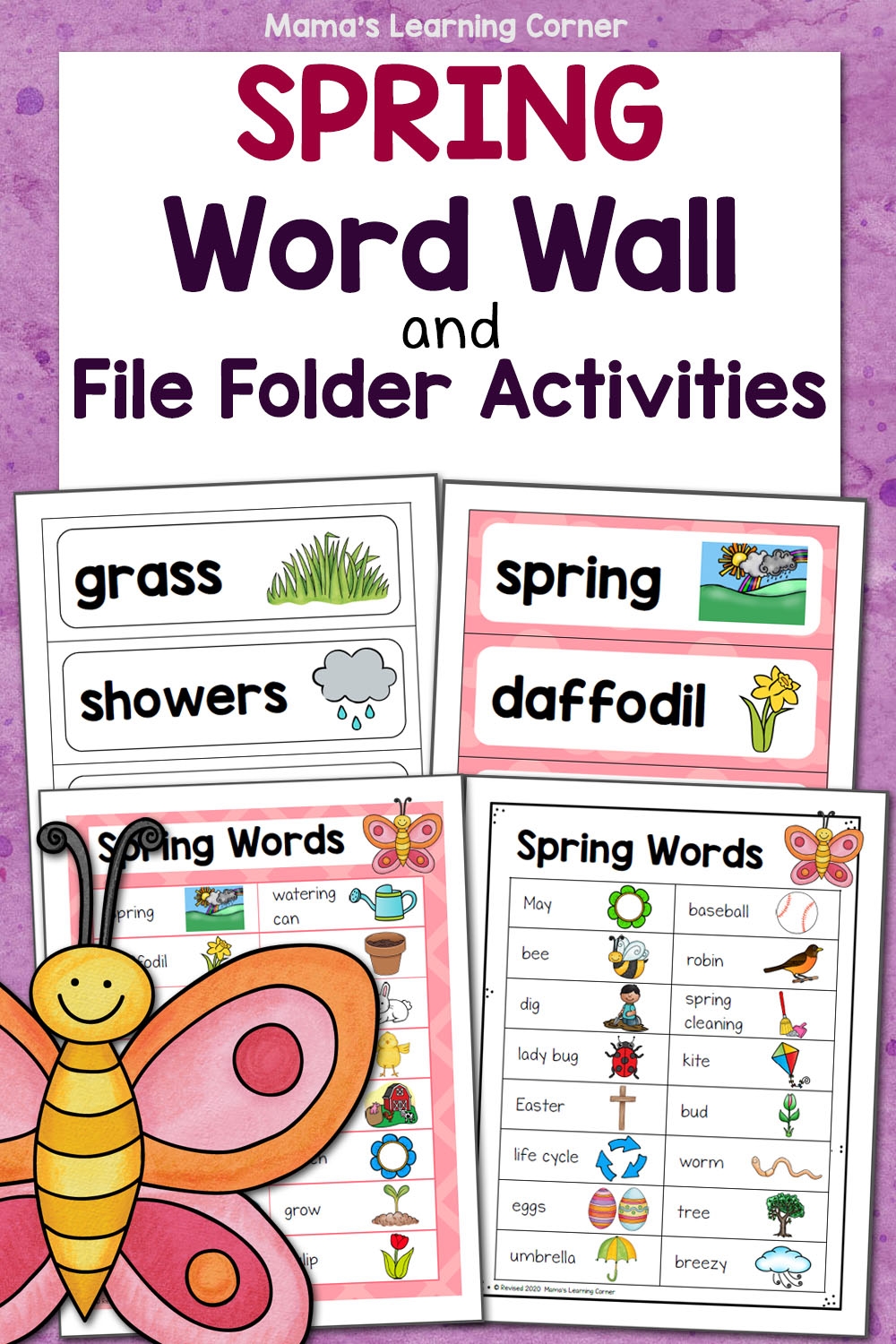 Spring Word Wall With File Folder Activities Mamas Learning Corner Spring Word Wall With File Folder Activities Mamas Learning Corner