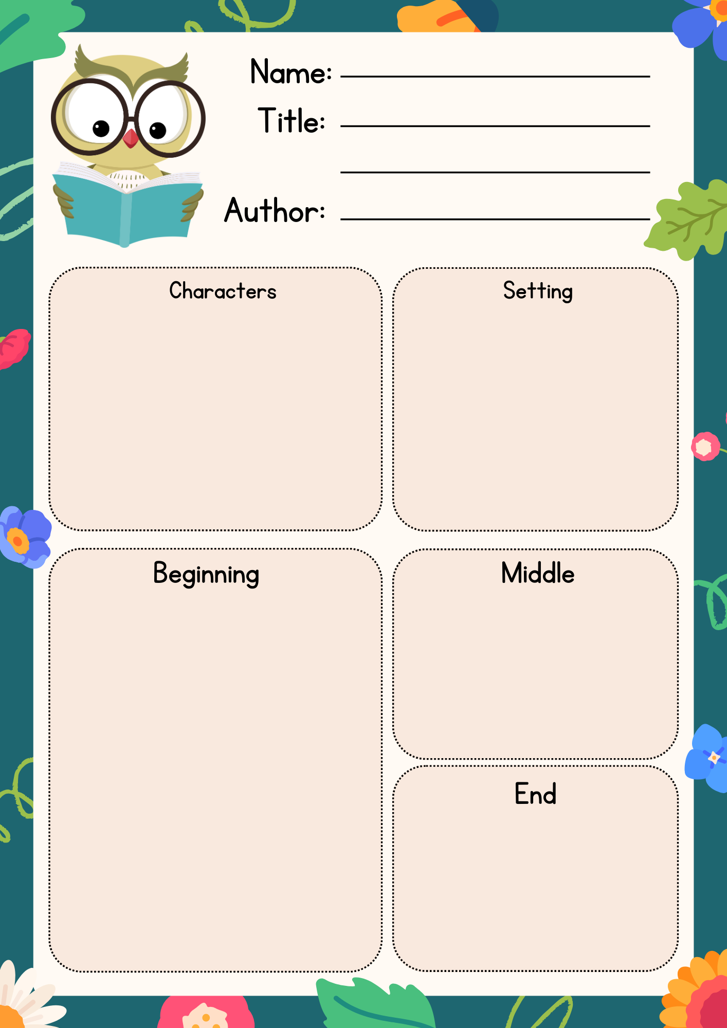 Free Kindergarten Story Elements Worksheet