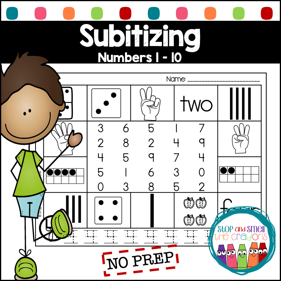 Subitizing Worksheets Kindergarten Free