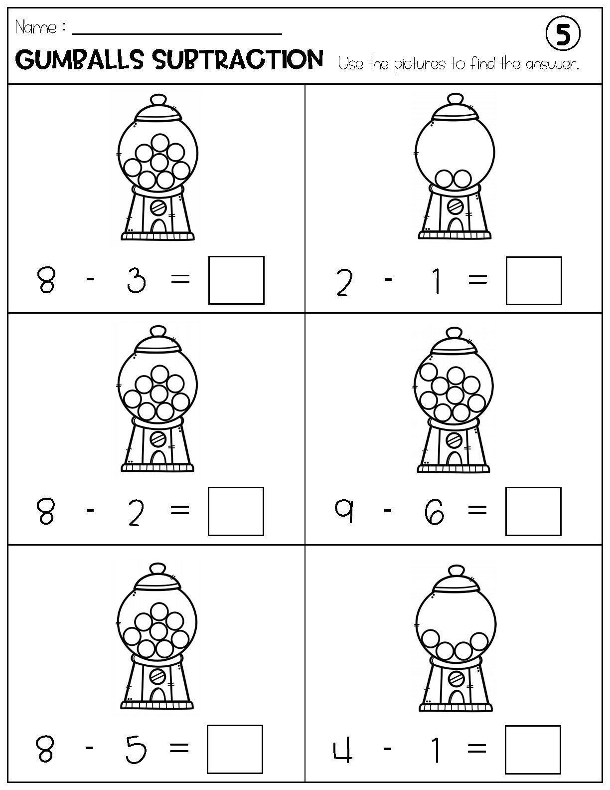 Subtraction With Pictures Within 10 Worksheets Subtracting Subtraction With Pictures Within 10 Worksheets Subtracting
