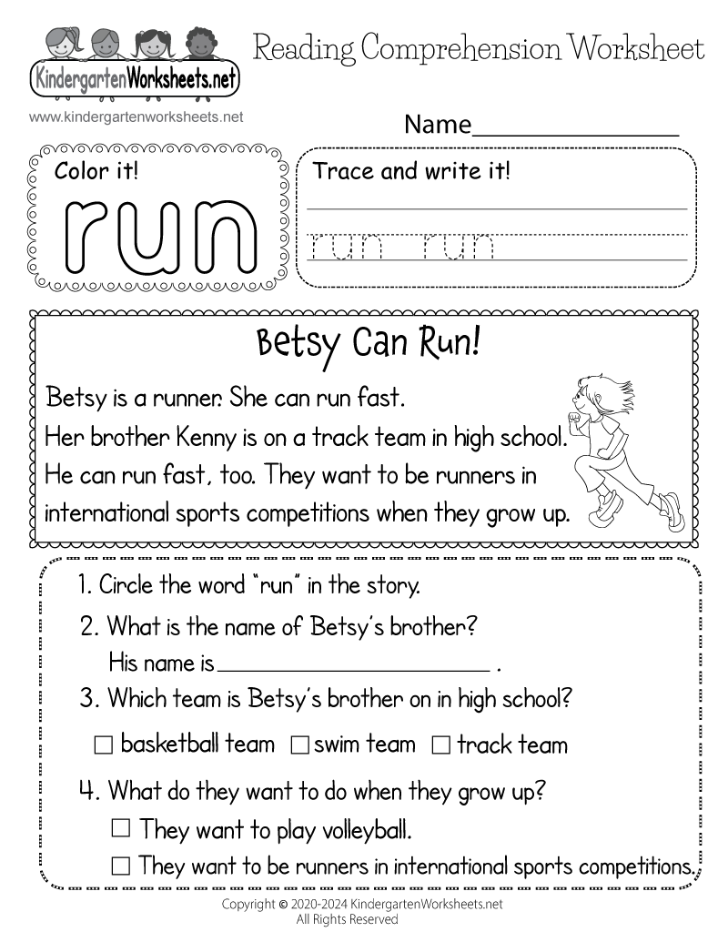 Free Sports Worksheets For Kindergarten
