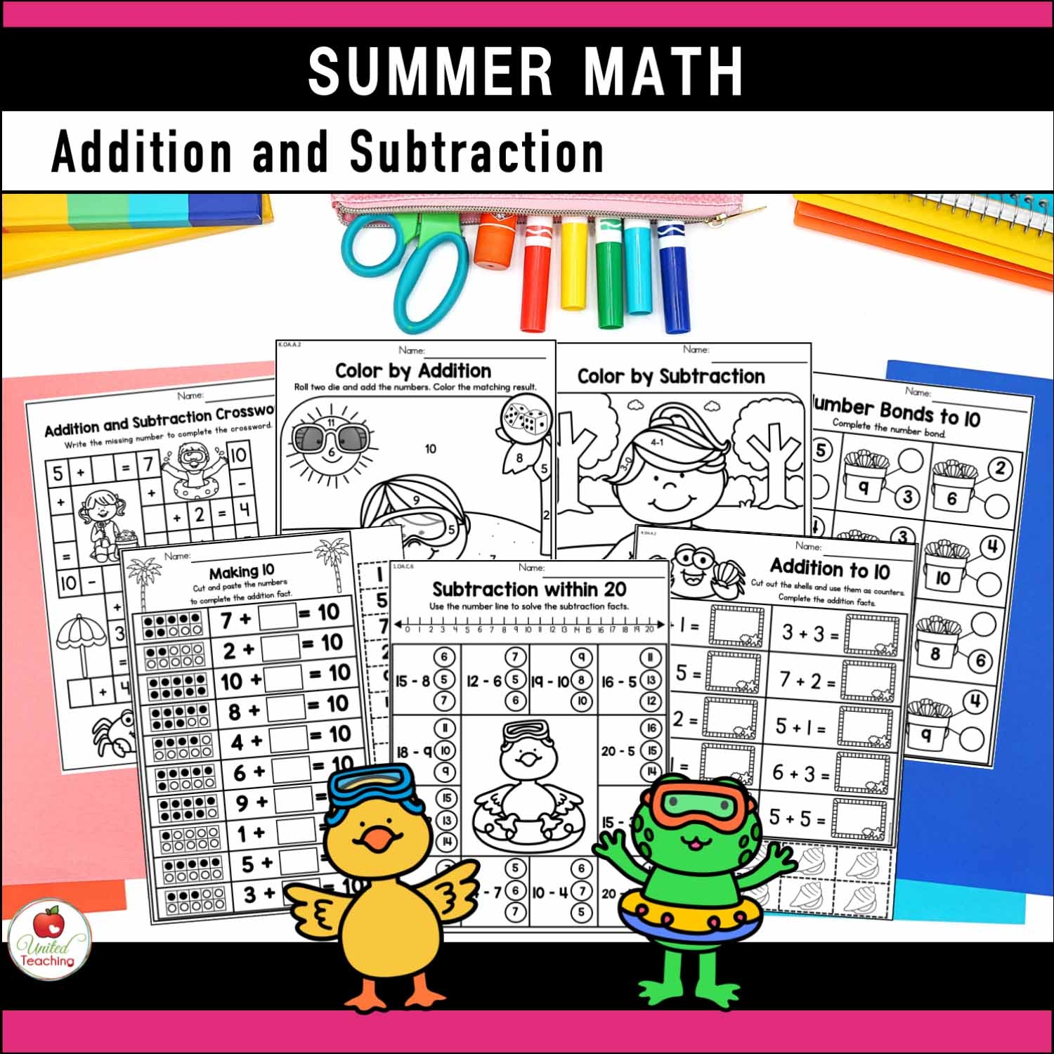 Summer Kindergarten Math Worksheets