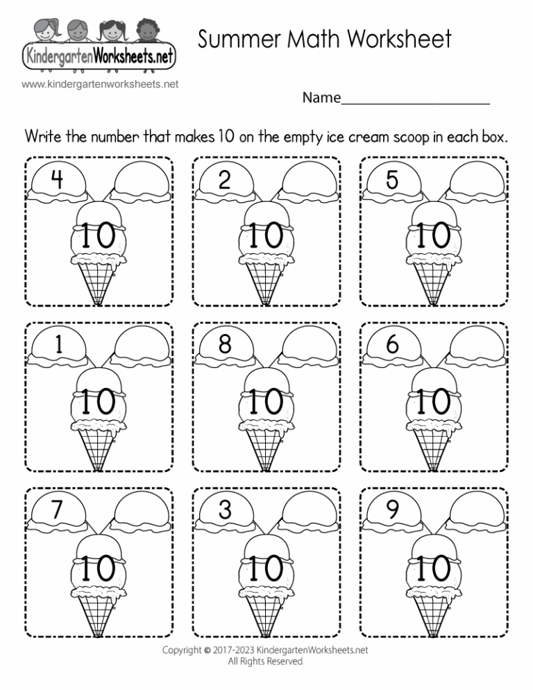 Summer Math Worksheet Free Printable Digital U0026 PDF