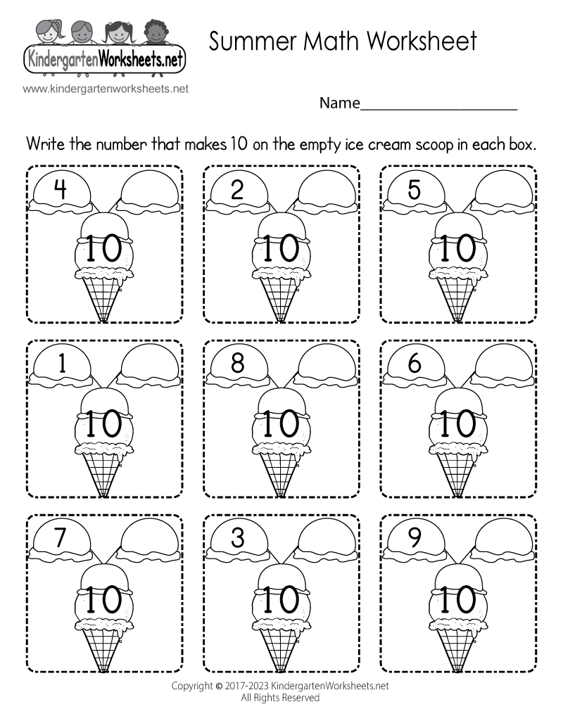 Free Math Worksheets For Kindergarten Printable