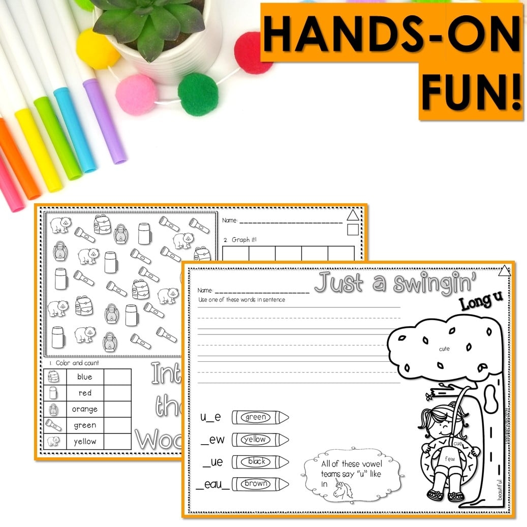 Summer Morning Work Kindergarten Math ELA Worksheets Fun End Of 