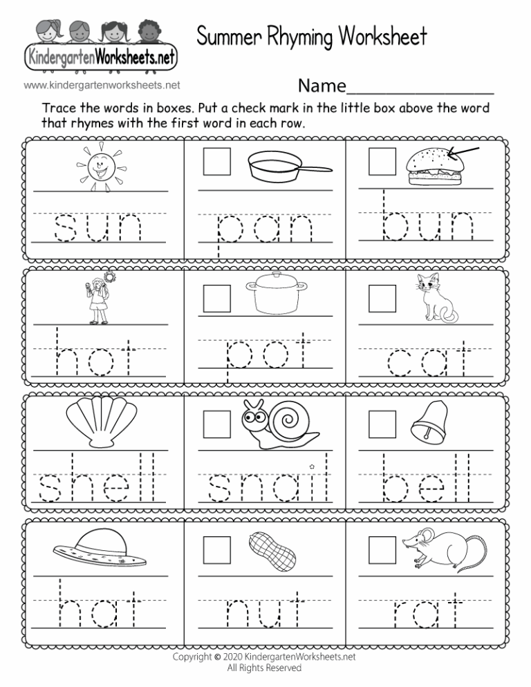 Summer Rhyming Worksheet Free Printable Digital U0026 PDF