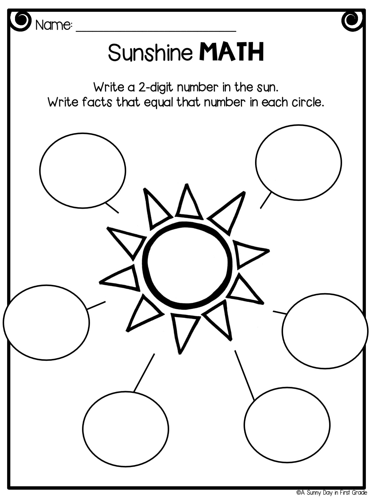 Summer Sunshine Math Craft Worksheets Library