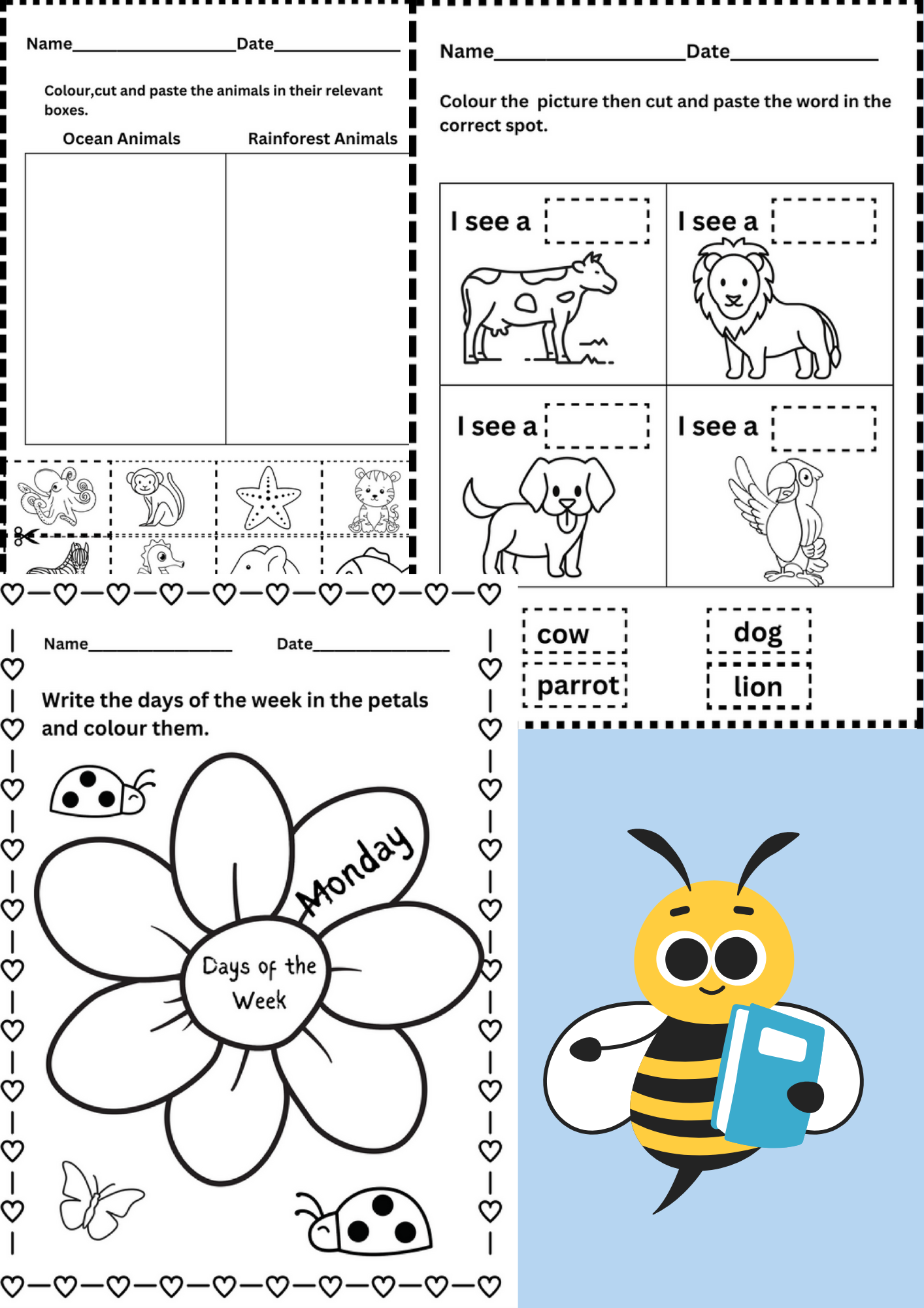 Printable Vacation Worksheets For Kindergarten