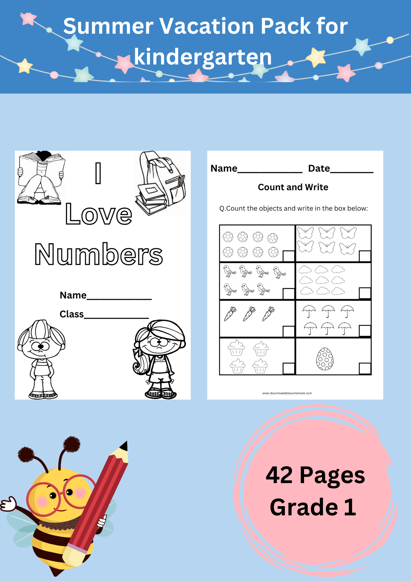 Printable Summer Vacation Worksheets For Kindergarten