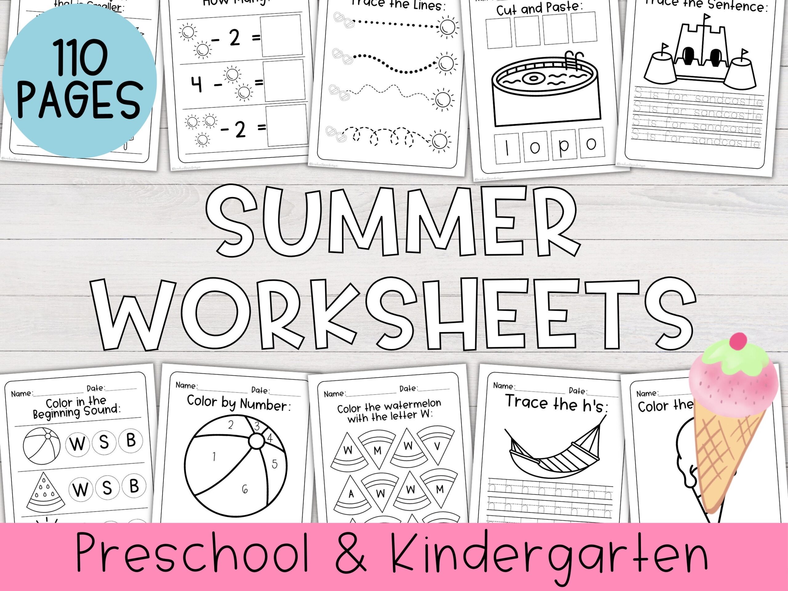 Summer Worksheet Bundle Preschool Worksheets Kindergarten Summer Worksheet Bundle Preschool Worksheets Kindergarten