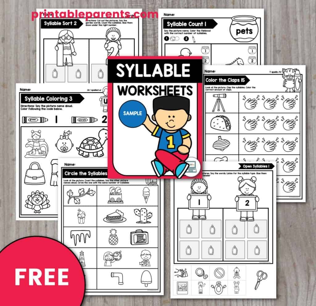 Syllable Worksheets For Kindergarten Printable