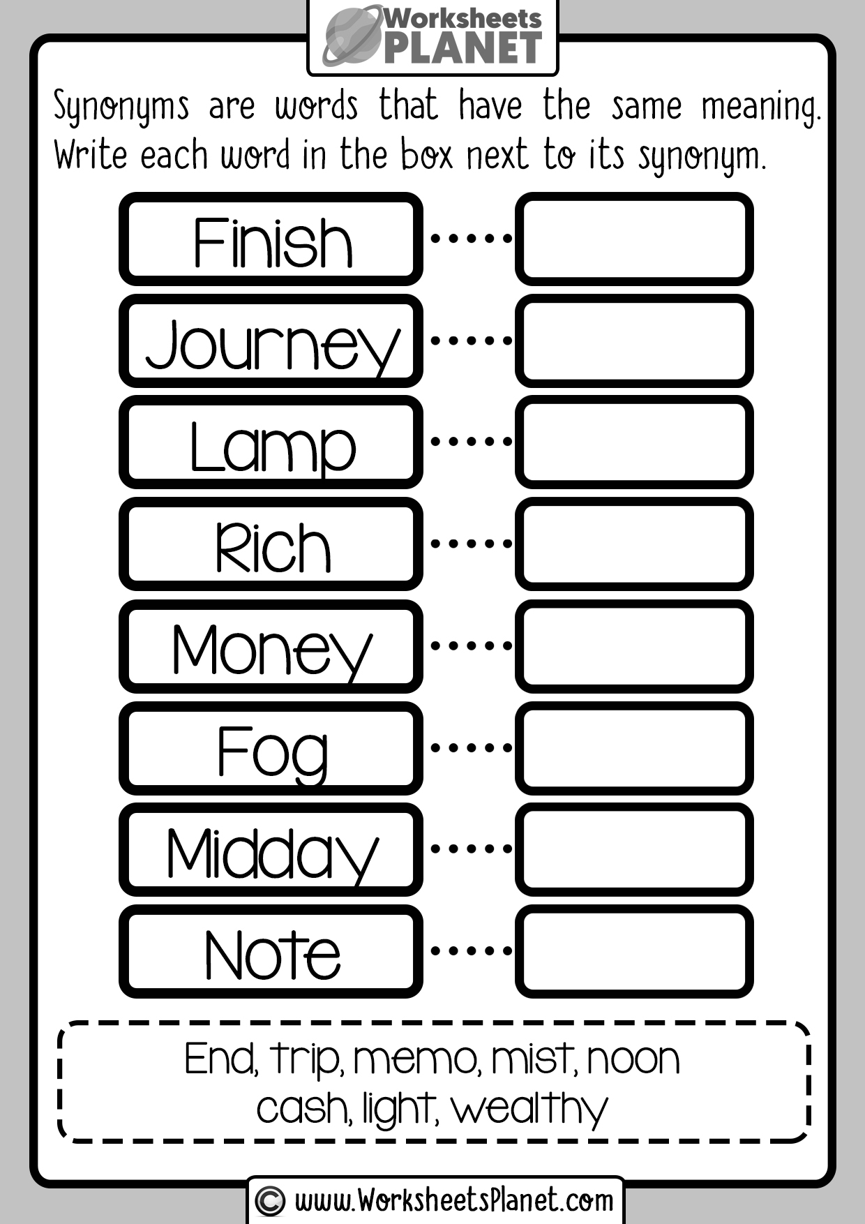 Synonyms Worksheets Learning Use Of Synonyms Worksheets Library