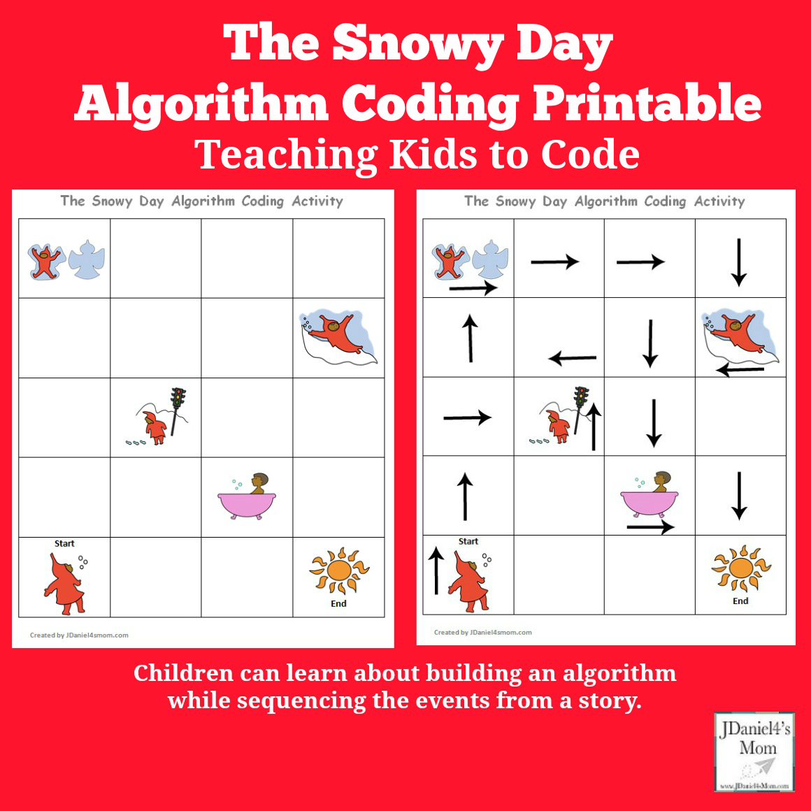 Teaching Kids To Code The Snowy Day Algorithm Coding Printable Teaching Kids To Code The Snowy Day Algorithm Coding Printable