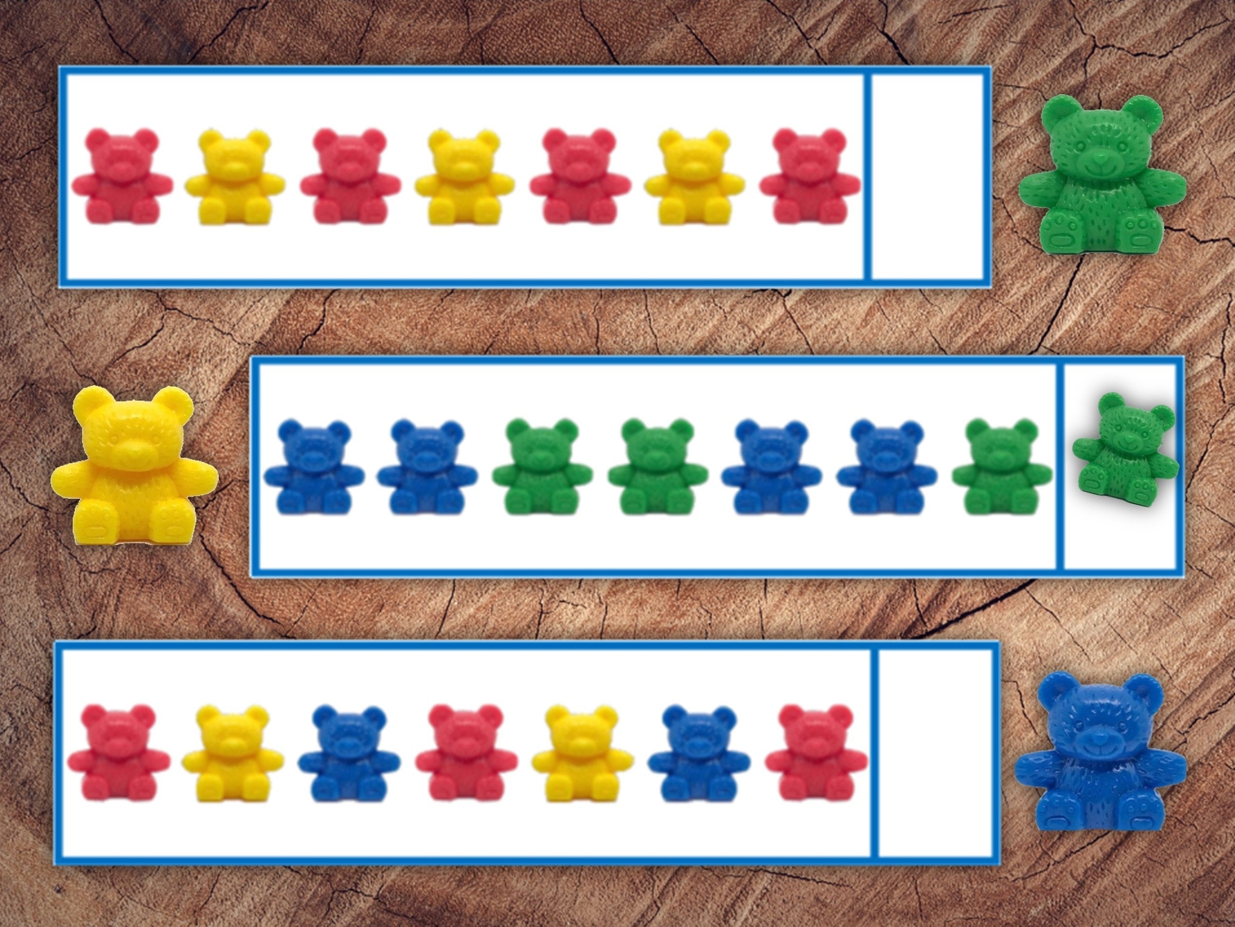 Teddy Bear Pattern Strips Preschool Math Activity