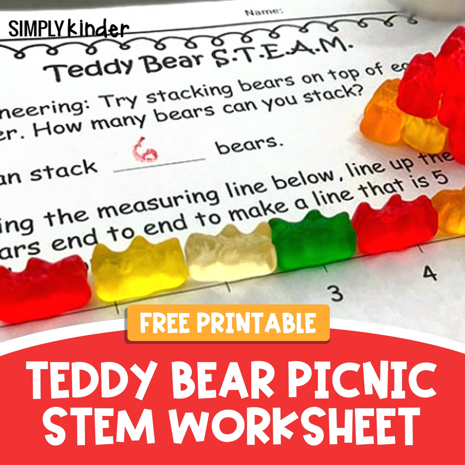 Teddy Bear Picnic STEAM Worksheets Simply Kinder