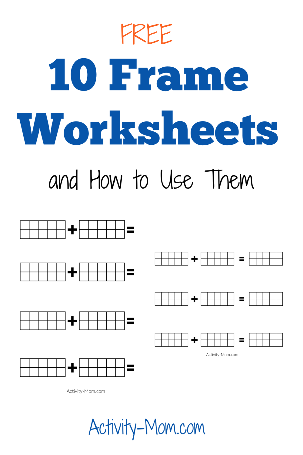 Ten Frame Worksheets For Kindergarten Free