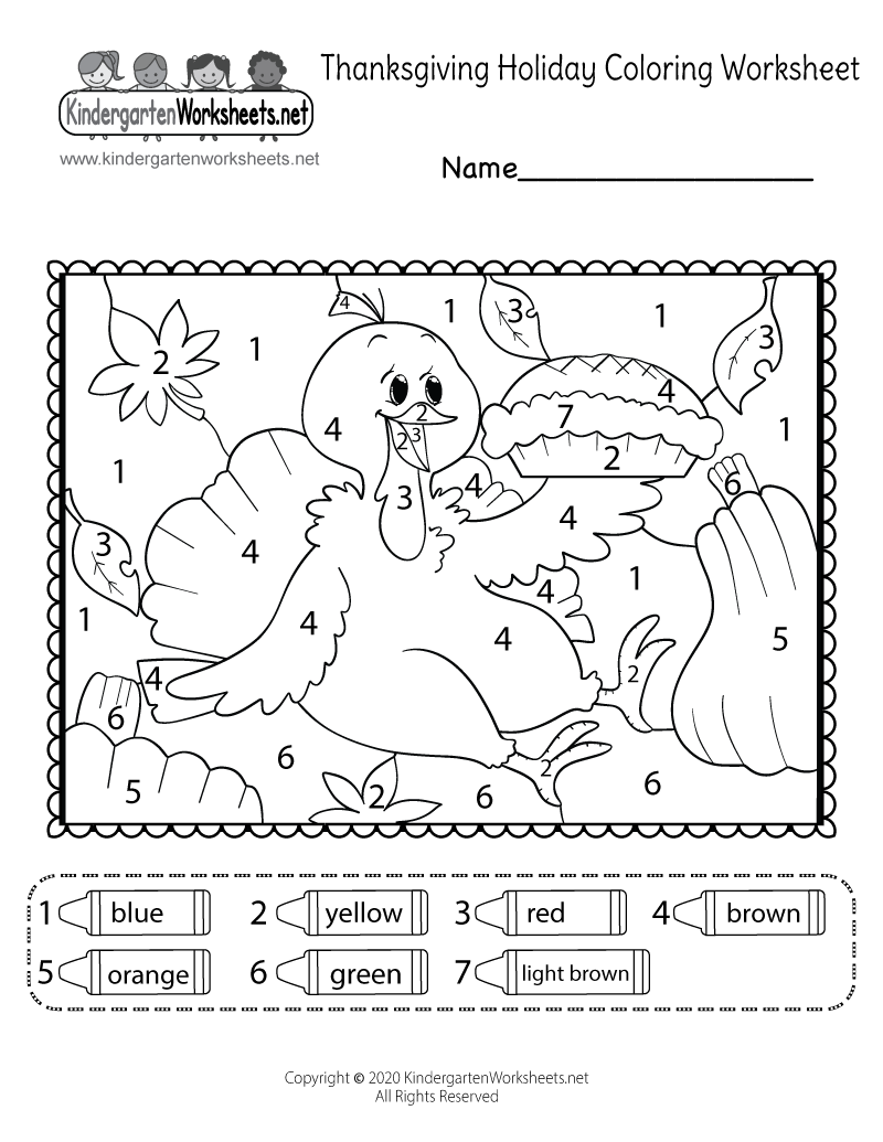 Thanksgiving Color By Number Worksheet Free Printable Digital 