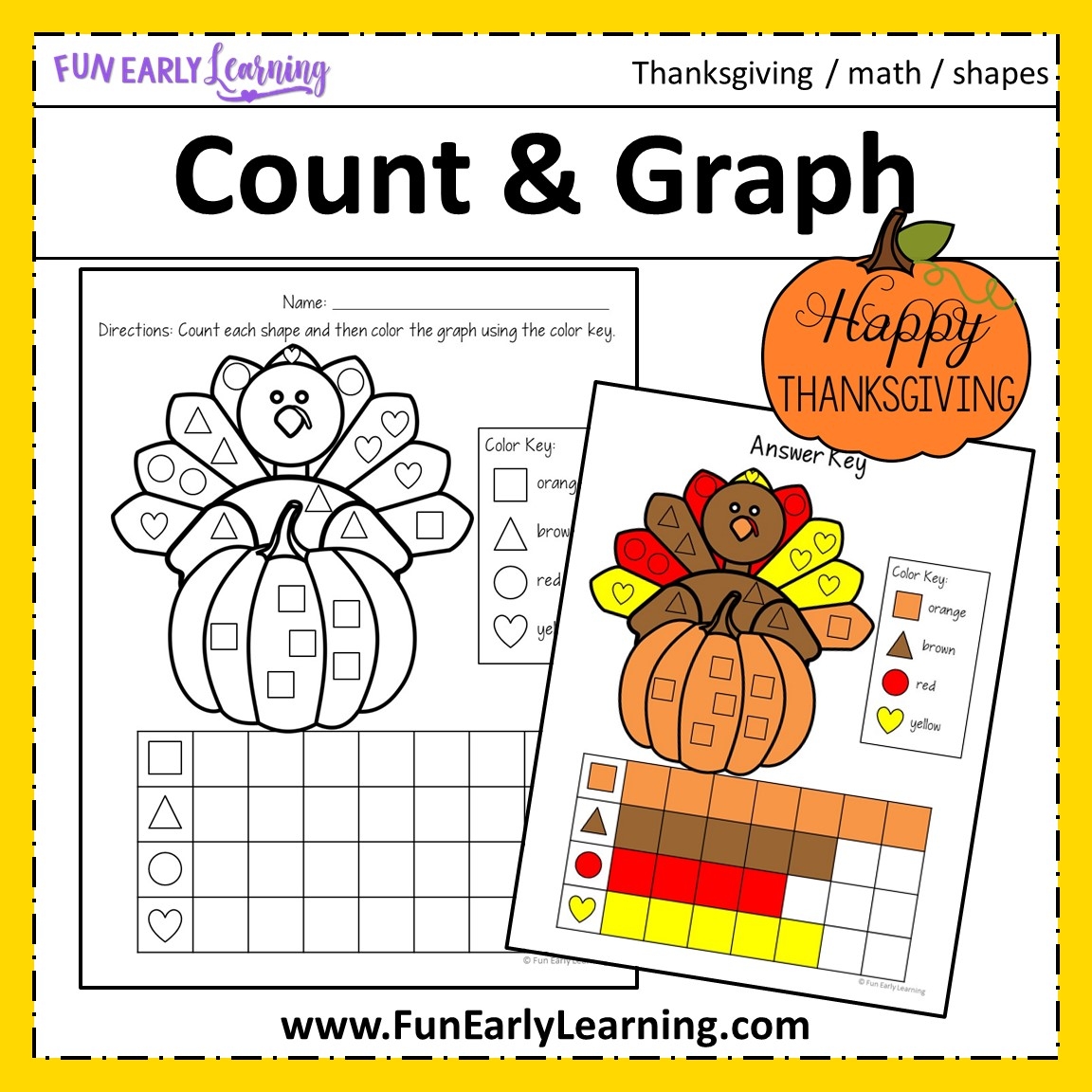 Thanksgiving Worksheets Kindergarten Math