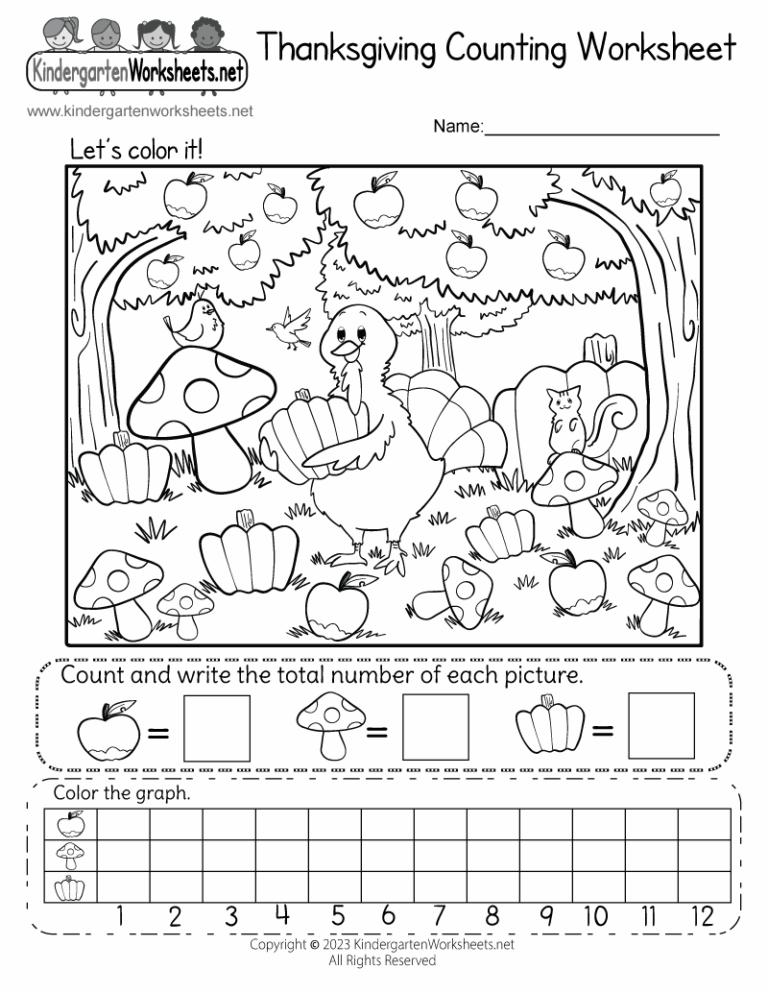 Thanksgiving Counting Worksheet Free Printable Digital U0026 PDF