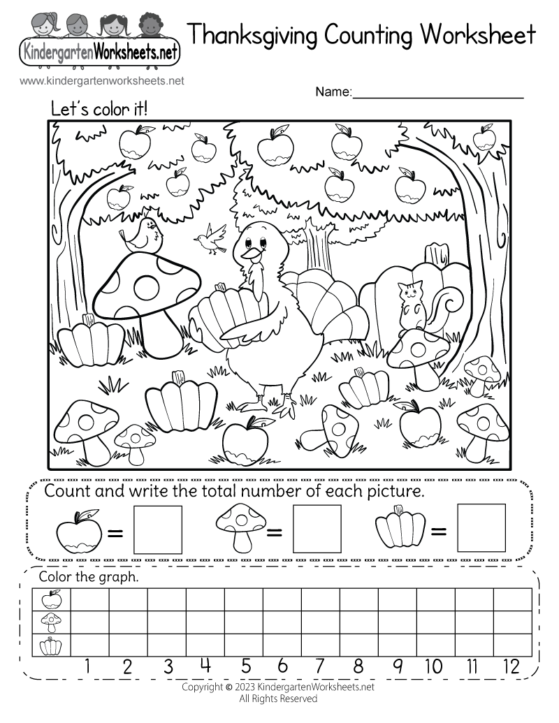 Thanksgiving Counting Worksheet Free Printable Digital U0026 PDF