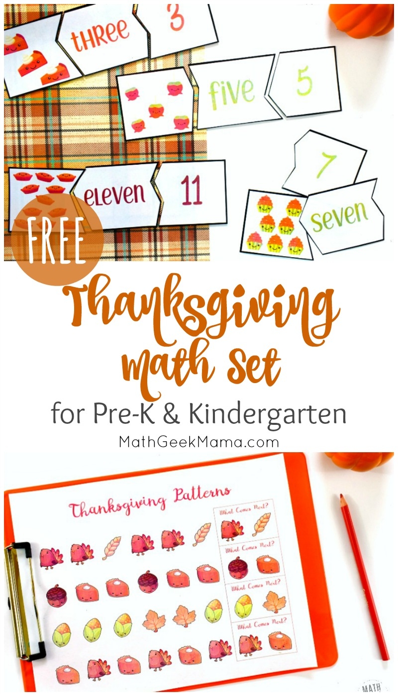 Thanksgiving Kindergarten Math Worksheets Free Printable