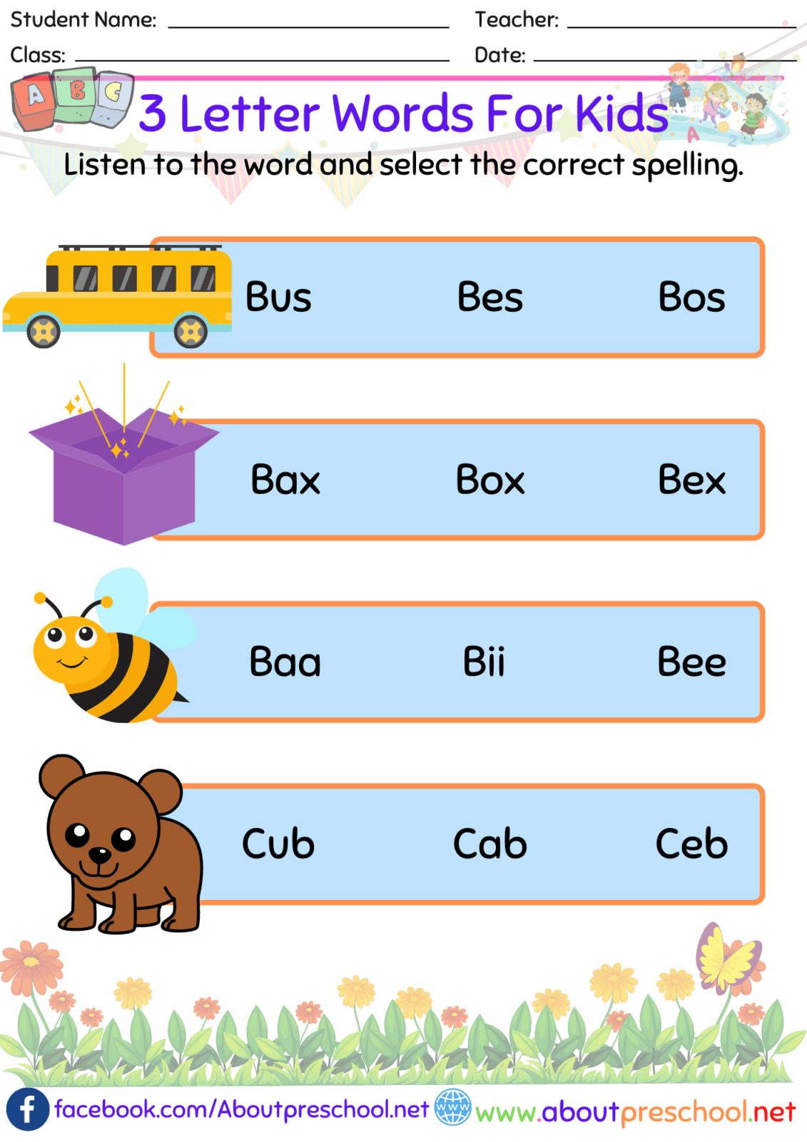 Three Letter Words A To Z Archives Page 3 Of 3 About Preschool