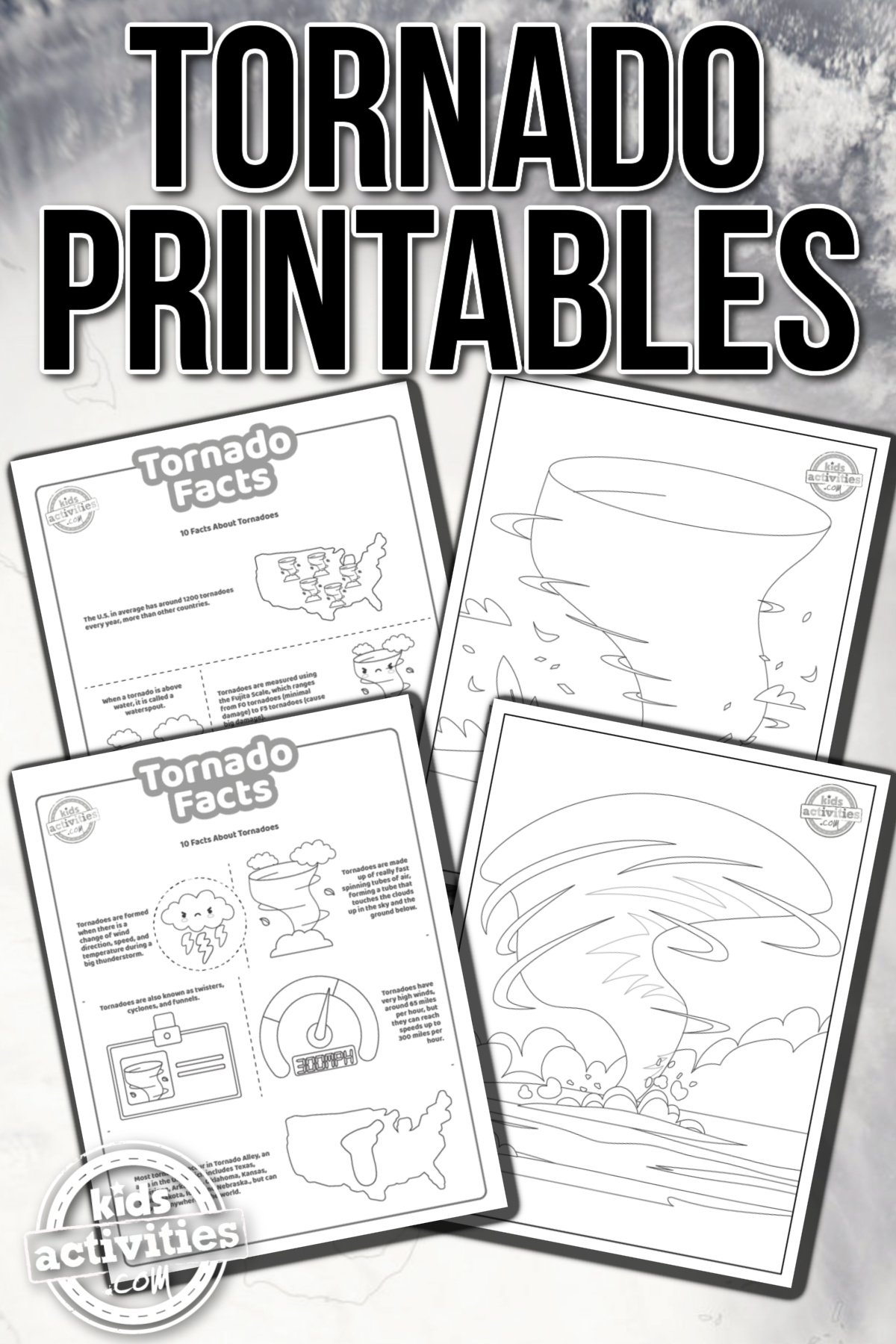 Tornado Coloring Pages Tornado Facts For Kids Printables Kids Activities Blog