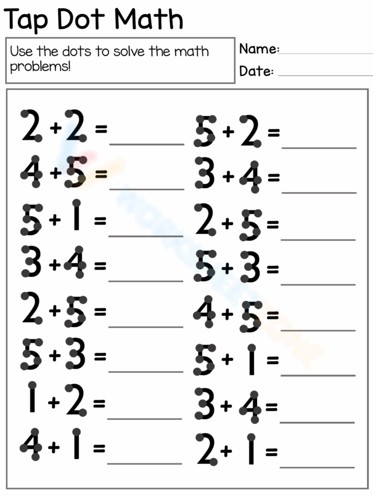 Touch Math Worksheets 2025