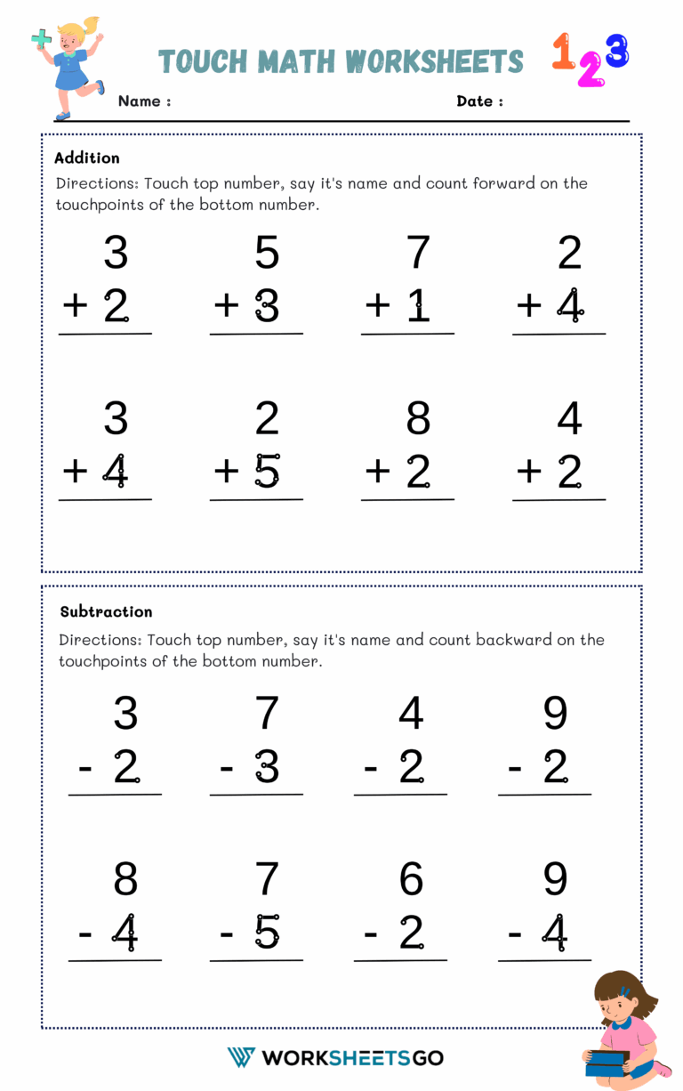 Touch Math Worksheets WorksheetsGO