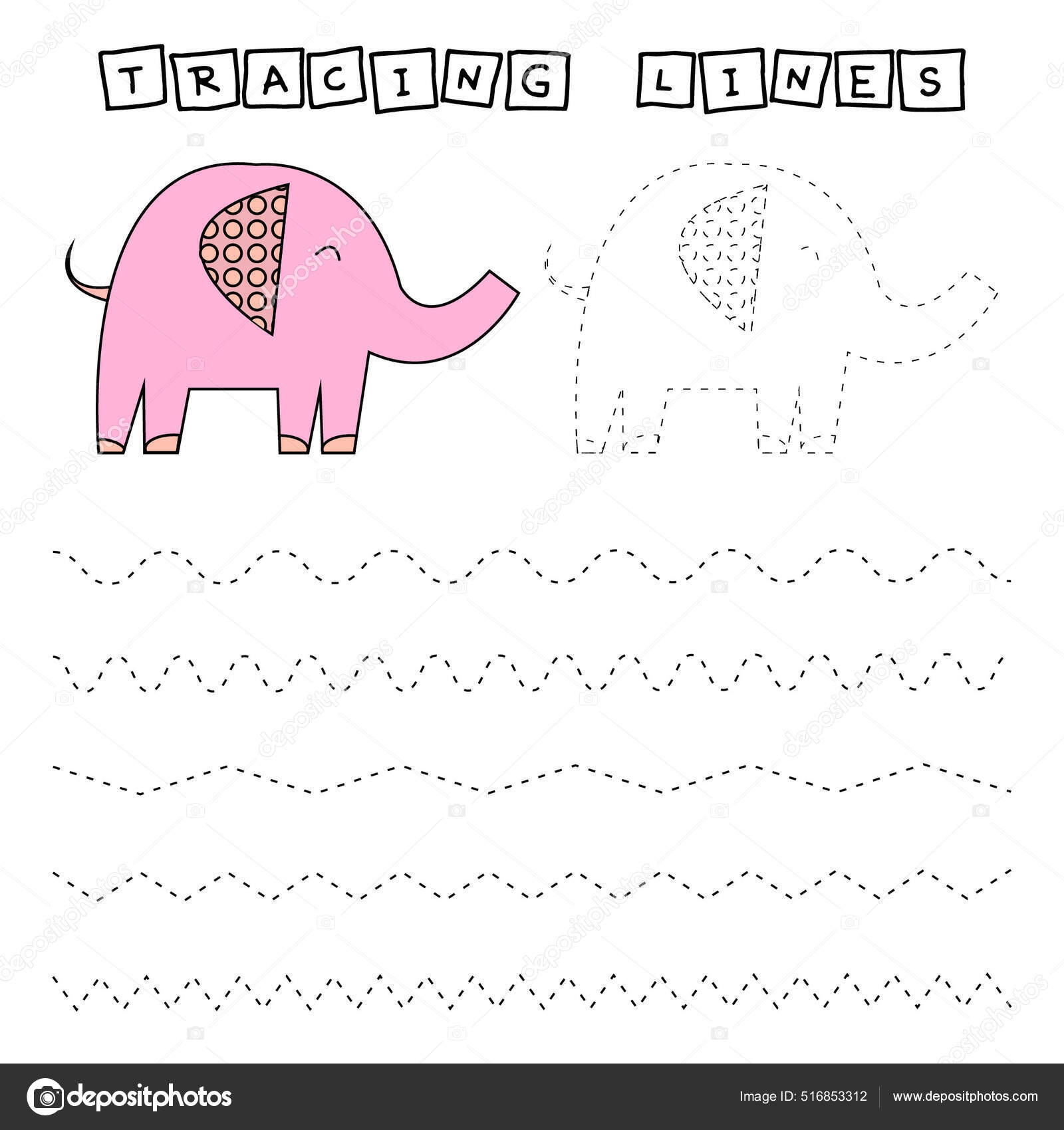 Tracing Lines Game Funny Elephants Worksheet Preschool Kids Kids Activity Stock Photo Everyonensk 516853312 Tracing Lines Game Funny Elephants Worksheet Preschool Kids Kids Activity Stock Photo Everyonensk 516853312