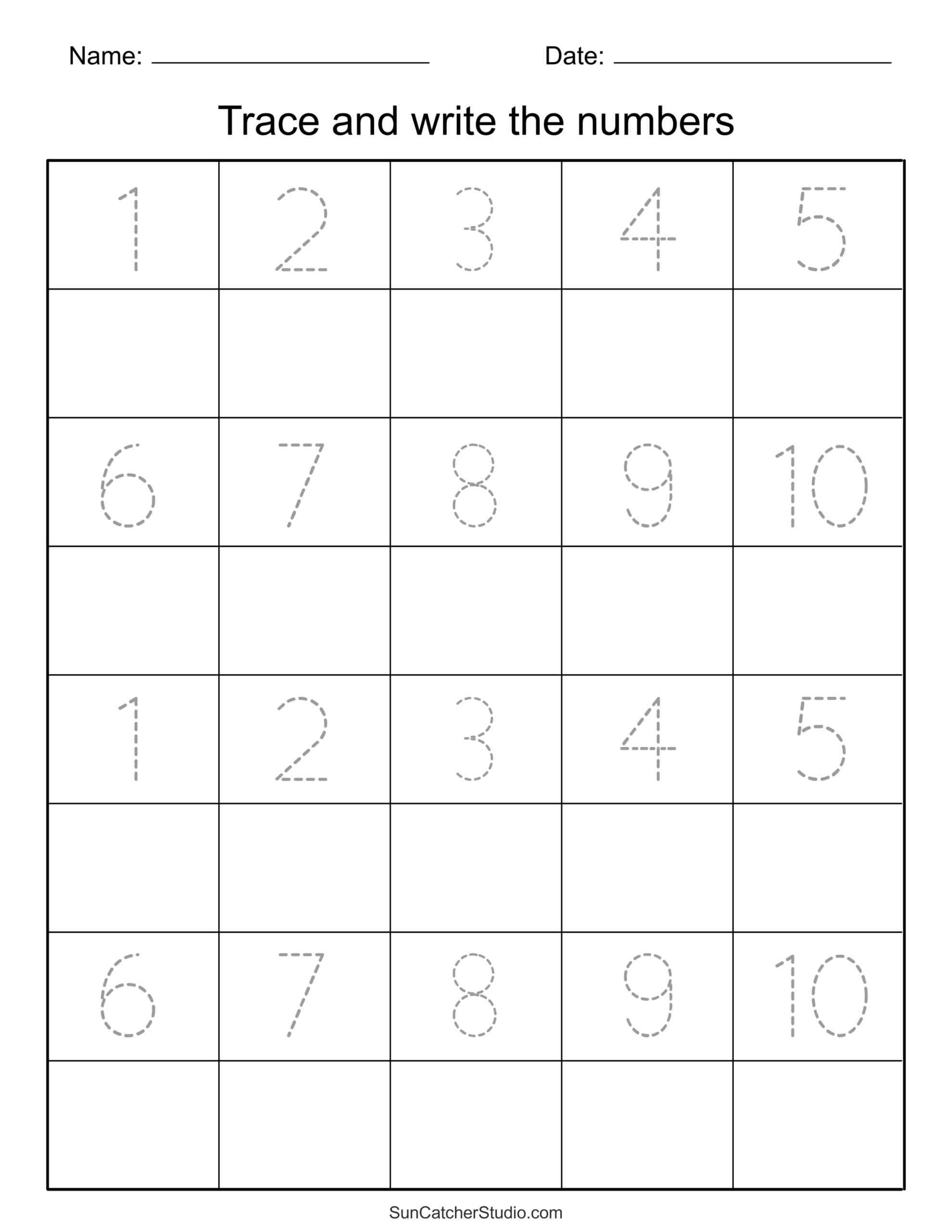 Tracing Numbers Free Printable Practice PDF Worksheets Free 