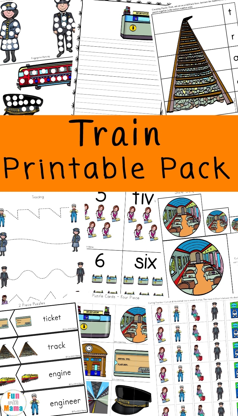 Train Kids Print Out Activity Pack Fun With Mama