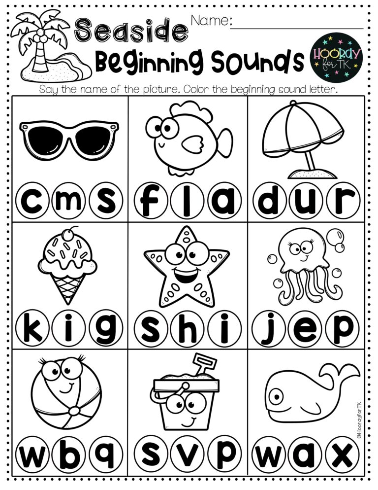 Transitional Kindergarten Summer Worksheets Managing Munchkins