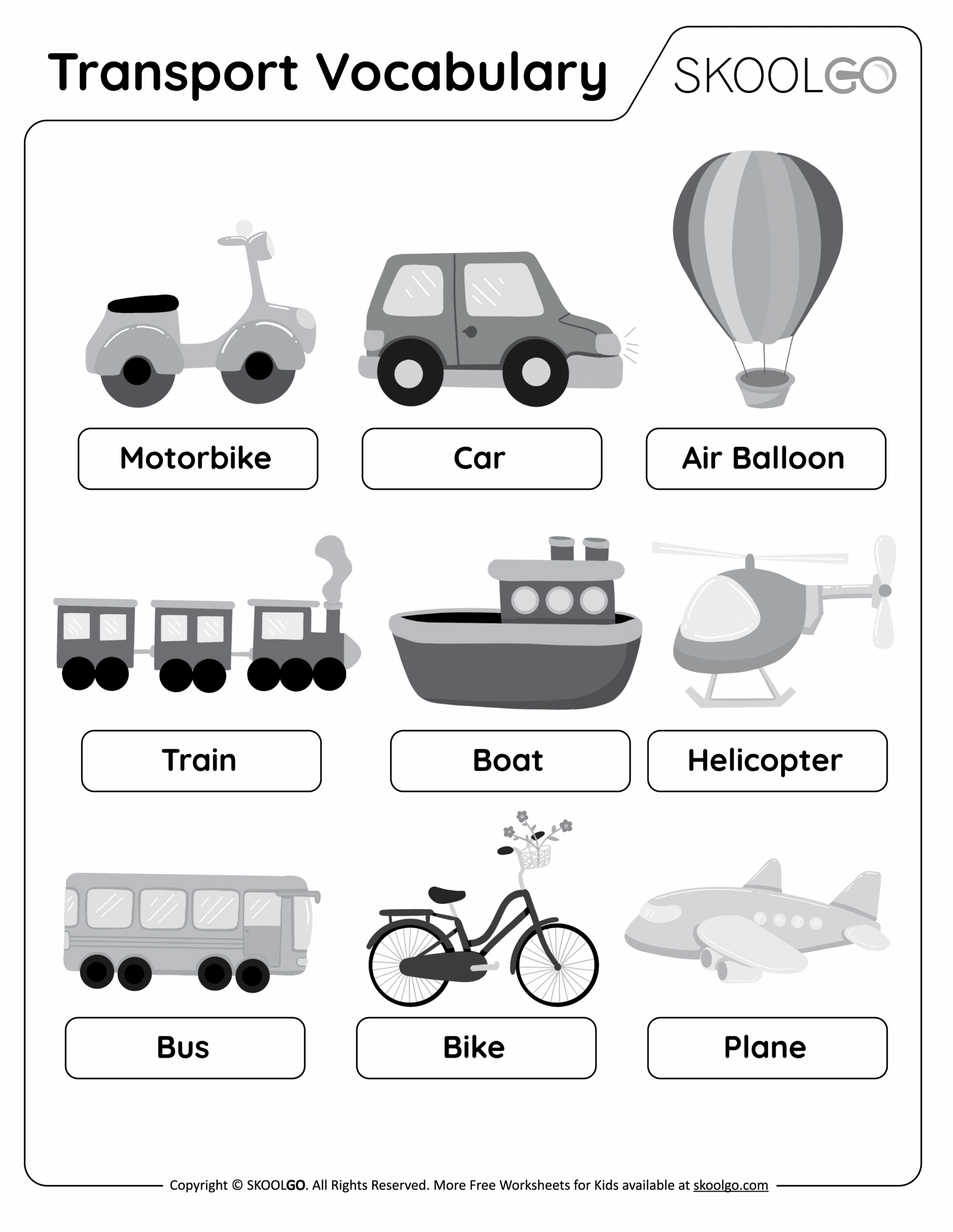 Transportation Printable Worksheets For Kindergarten Transportation Printable Worksheets For Kindergarten