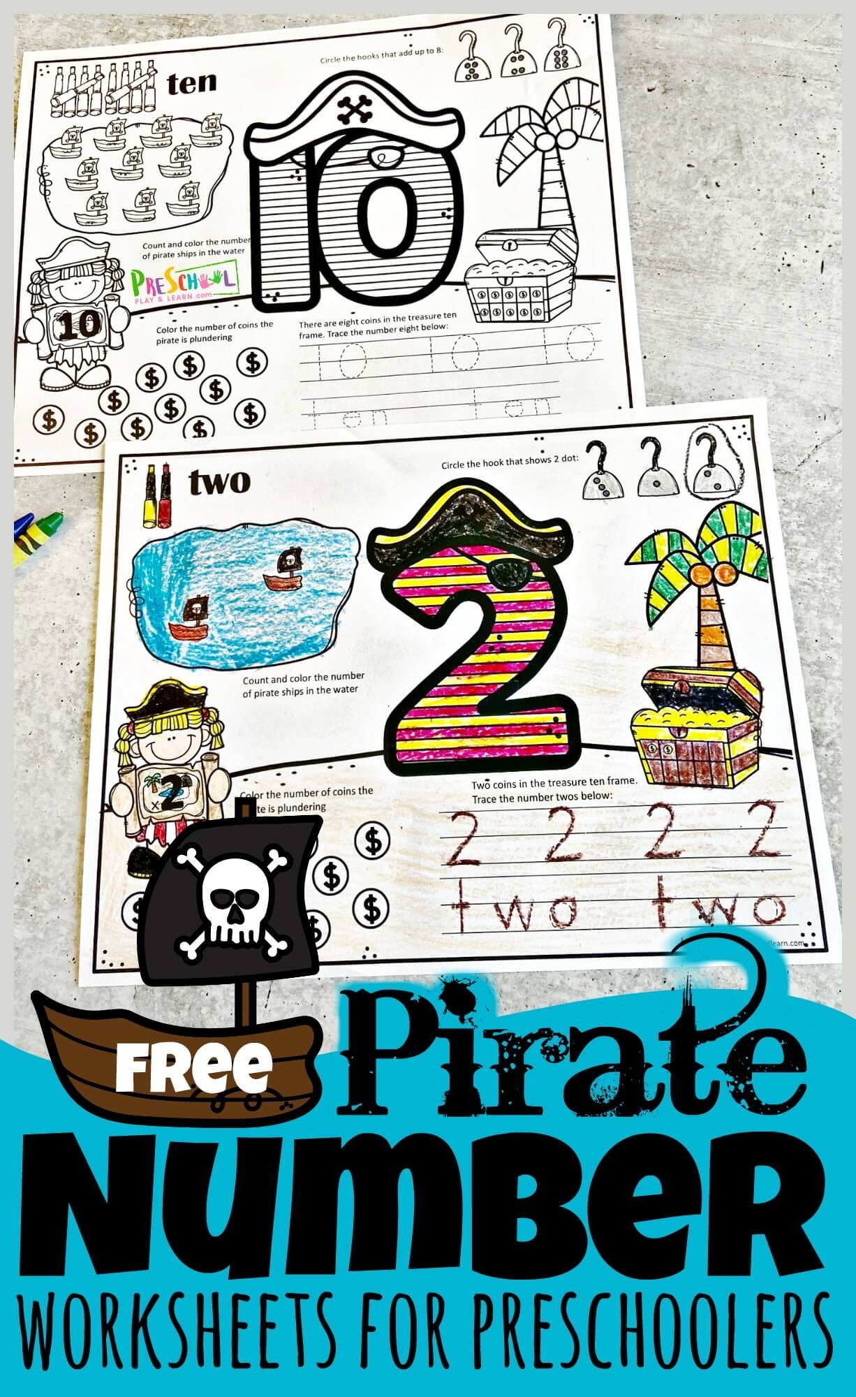 Kindergarten Pirate Math Worksheets