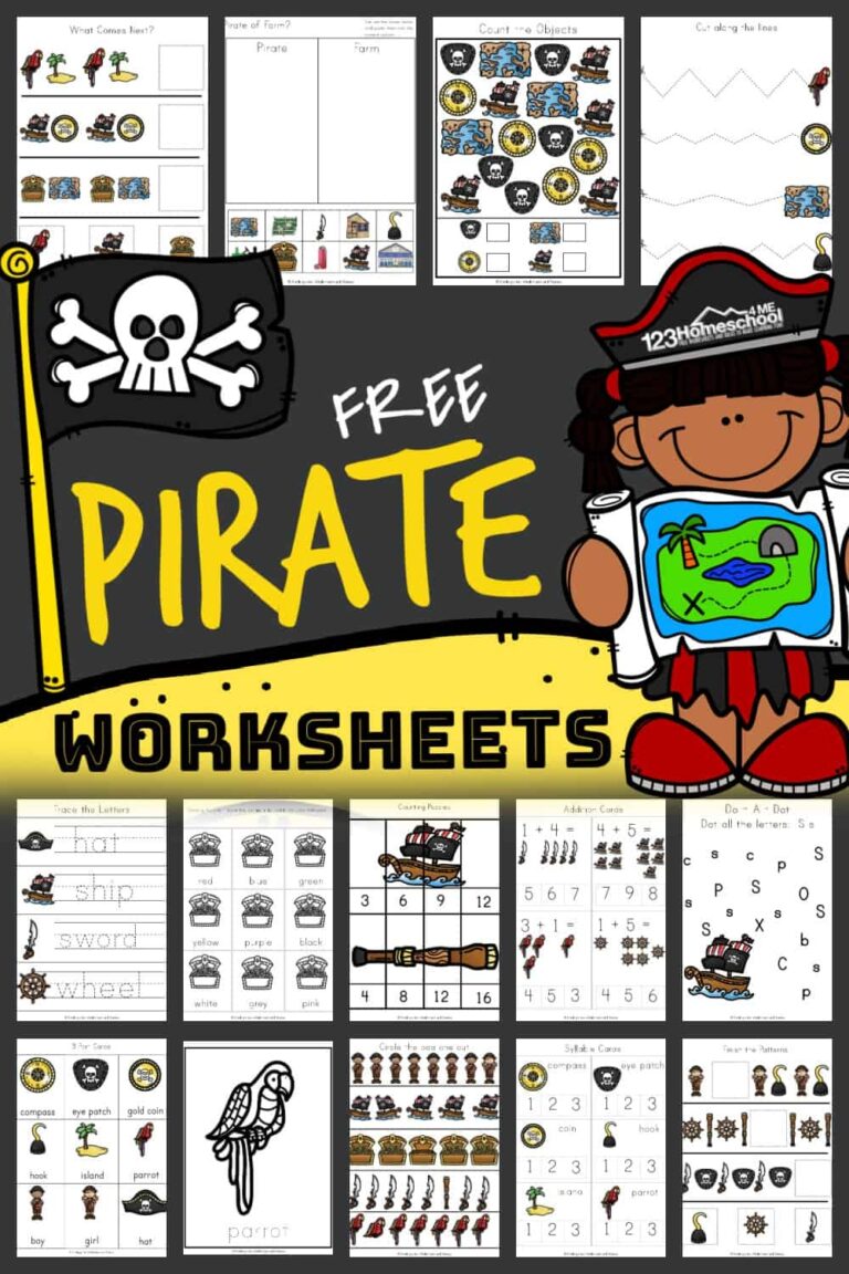  u200d FREE Printable PIRATE Worksheets For Kindergarten