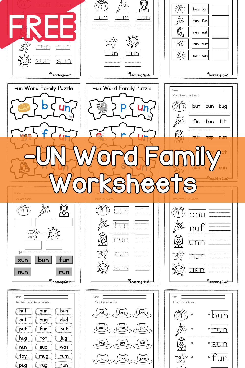 UN Word Family Worksheets The Teaching Aunt