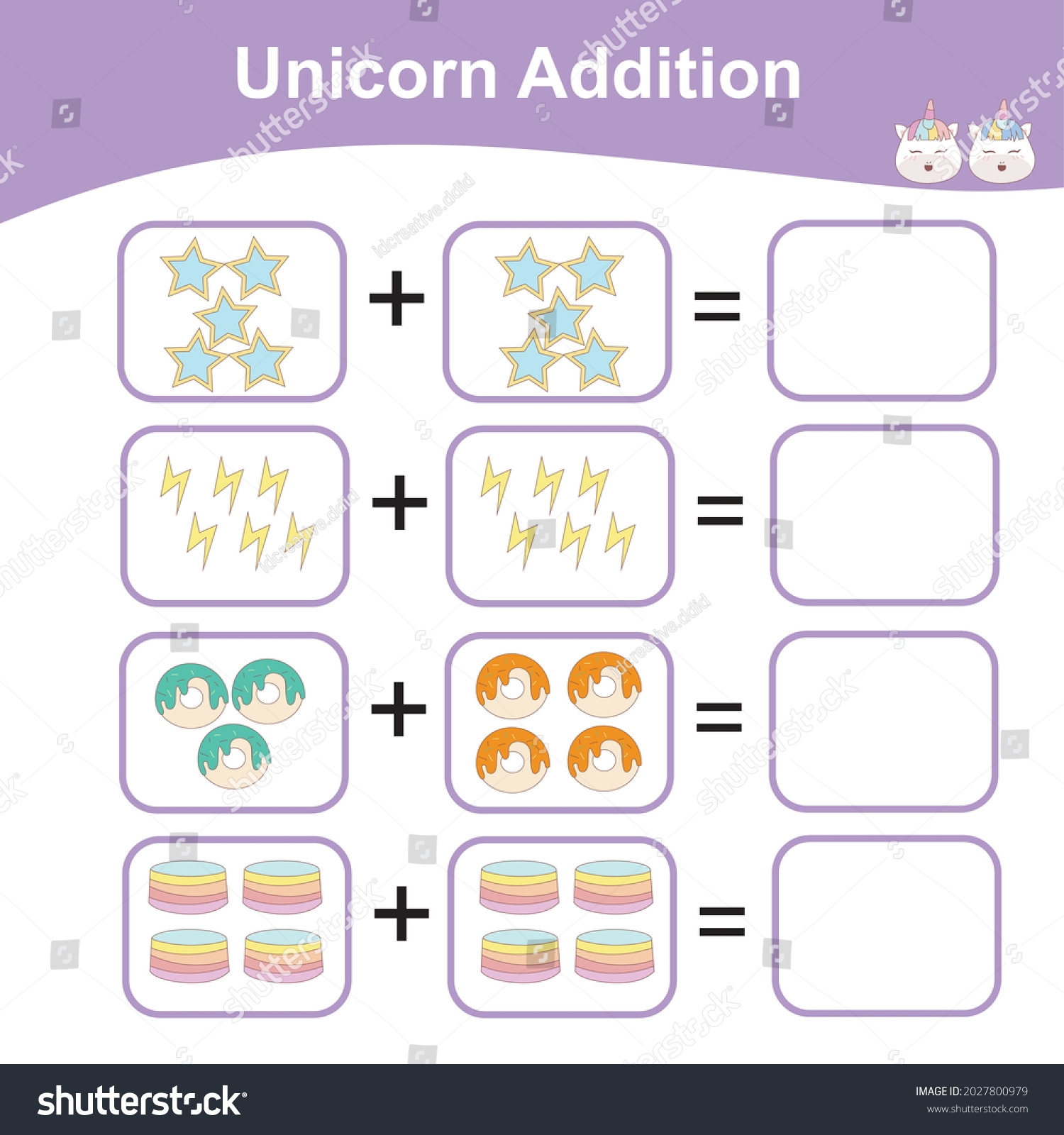 Kindergarten Unicorn Math Worksheets