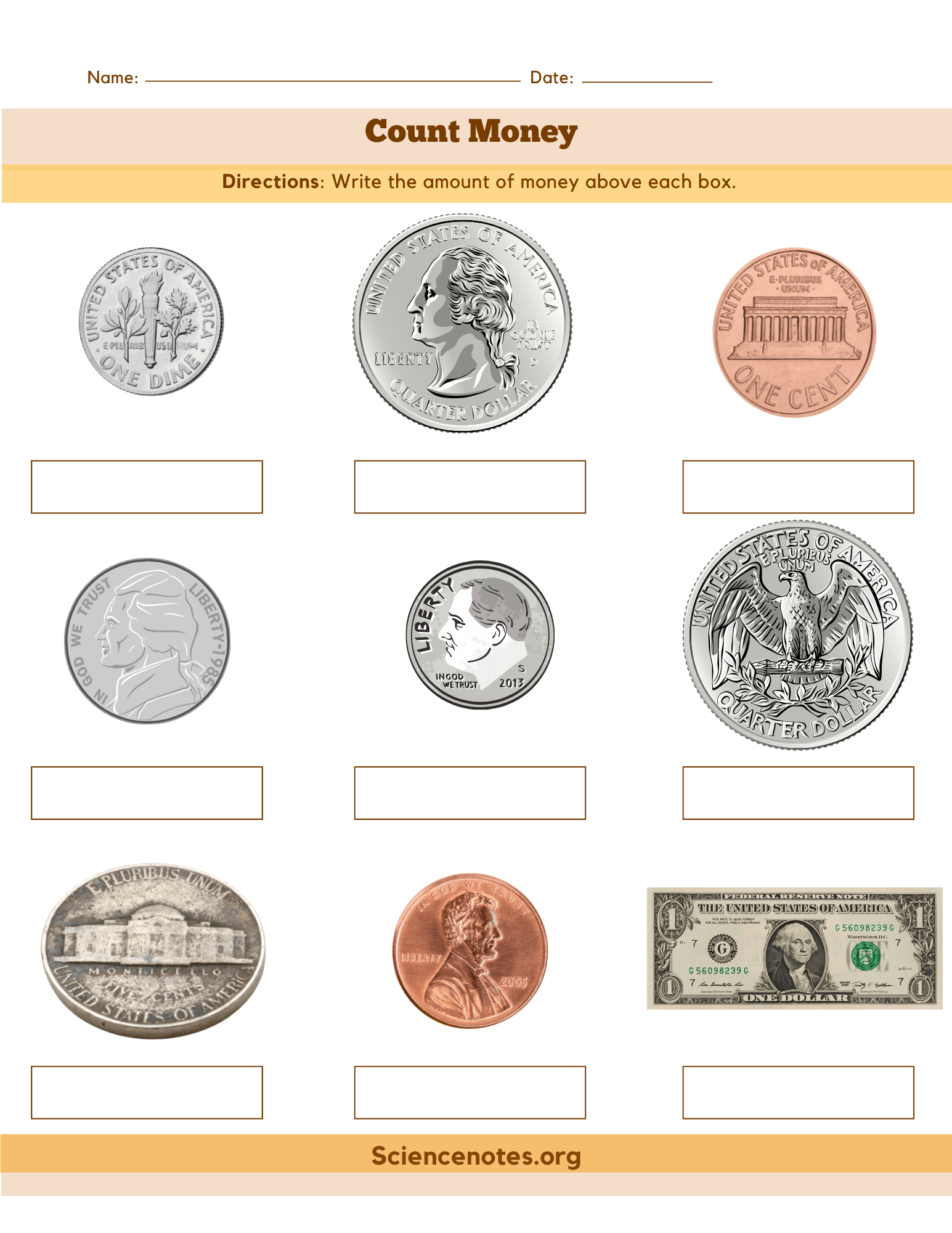 Money Worksheets Kindergarten Free