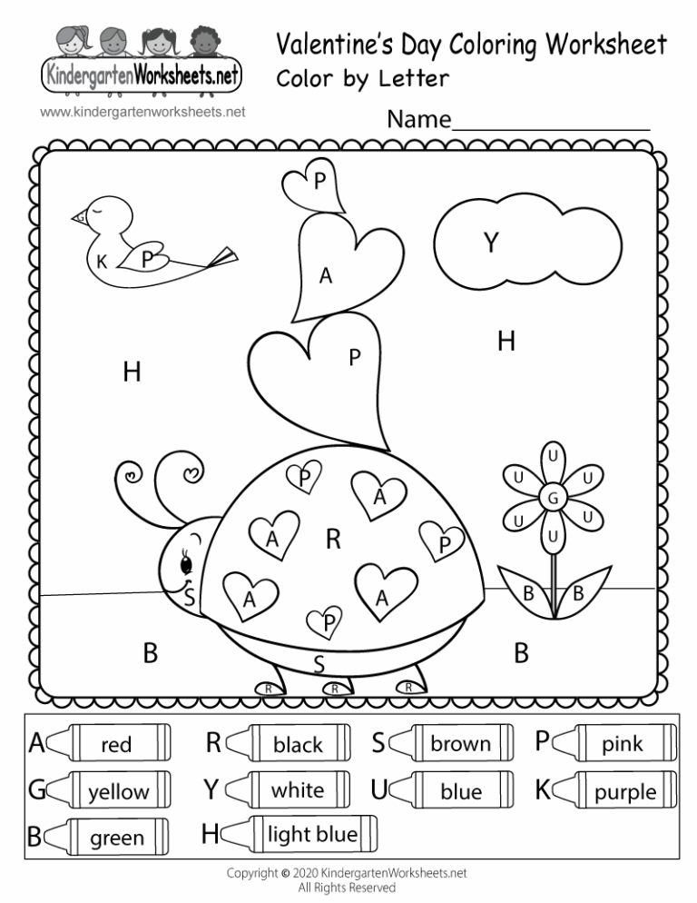 Valentine s Day Color By Letter Worksheet Free Printable Digital U0026 PDF
