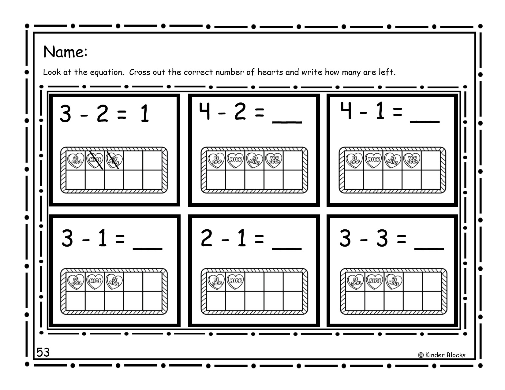Valentine s Day Kindergarten Math Review Made By Teachers