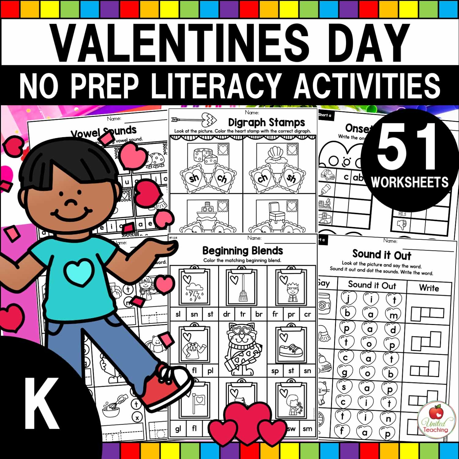 Free Valentine Math Worksheets For Kindergarten