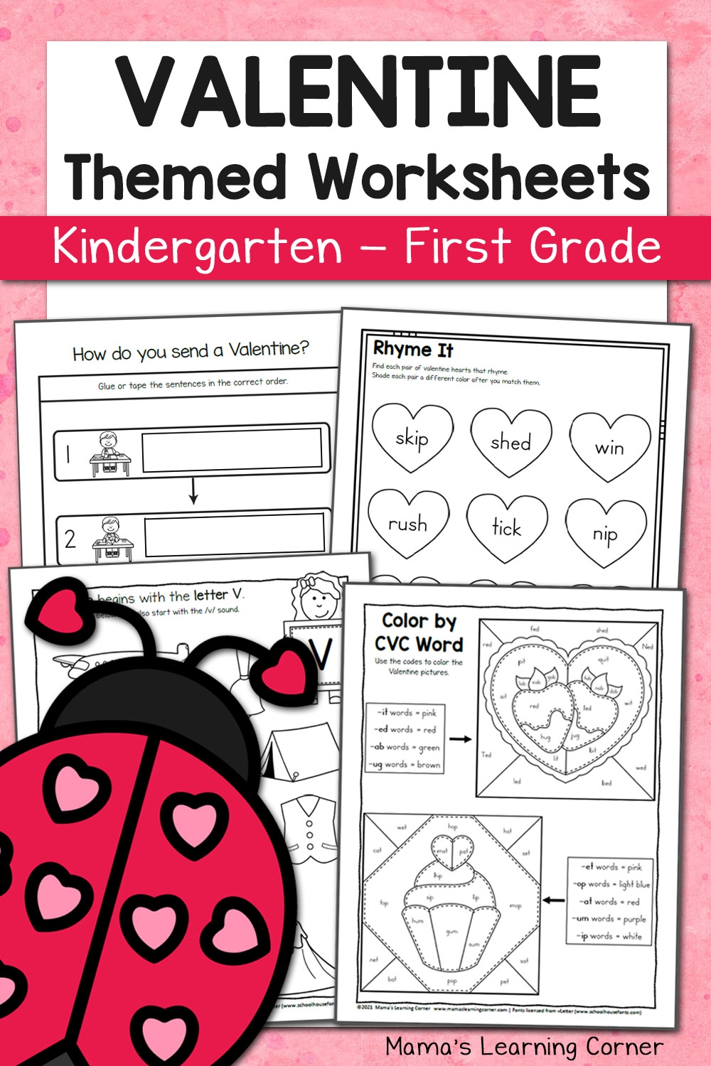 Kindergarten Valentine Math Worksheet