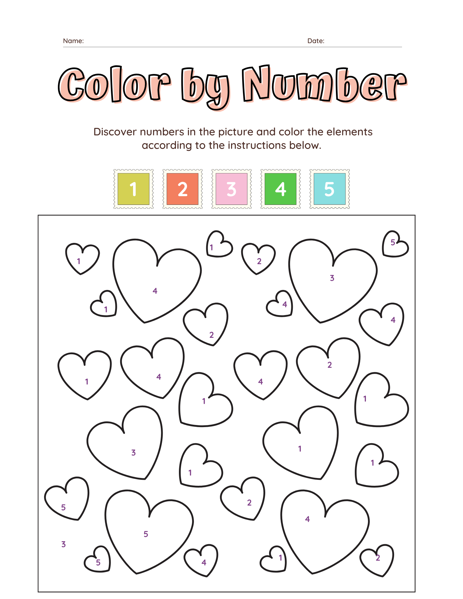 Valentines Day FREE Color By Number Printable Worksheets Worksheets Library